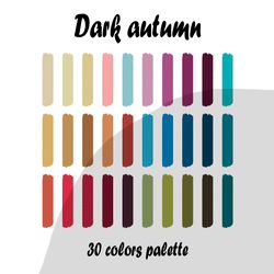 Dark autumn procreate color palette | Procreate Swatches