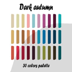 dark autumn procreate color palette | procreate swatches