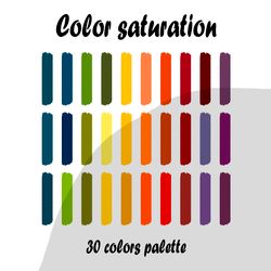 Saturation procreate color palette | Procreate Swatches