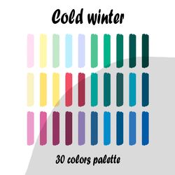Cold winter procreate color palette | Procreate Swatches