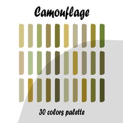 camouflage procreate color palette | procreate swatches