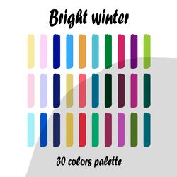 Bright winter procreate color palette | Procreate Swatches