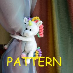 Unicorn crochet pattern pdf Unicorn tie backs pattern