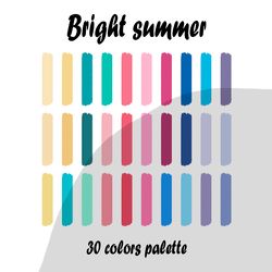 Bright summer procreate color palette | Procreate Swatches