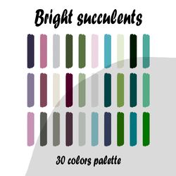 Bright succulents procreate color palette | Procreate Swatch