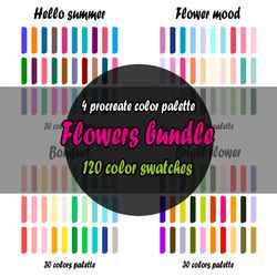 Flowers bundle procreate color palette | Procreate Swatches
