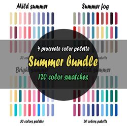 Summer bundle procreate color palette | Procreate Swatches