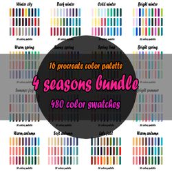 4 seasons bundle procreate color palette | Procreate Swatch