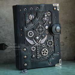Steampunk pirate style Sailor journal "Pirate logbook" Sailor gift A6 diary Sailor gifts for him Winged skull notebook