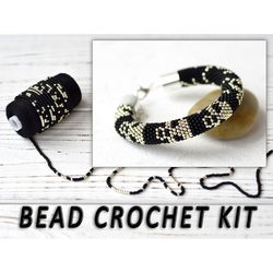 Bead Crochet Kit Skull Bracelet, Diy Halloween Craft, Halloween Bracelets