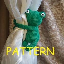 Crochet frog pattern pdf Frog curtain tiebacks for farm term nursery decor