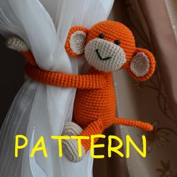 Crochet monkey pattern pdf Monkey curtain tiebacks for safari nursery decor