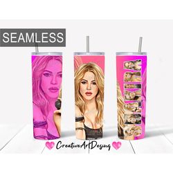 Shakira Seamless sublimation designs PNG l skinny tumbler 20oz l 30oz designs l tumbler design