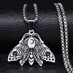stainless steel necklace "moth"