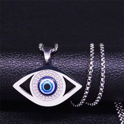 Necklace "Eye of Hamsa" stainless steel, jewelry for women