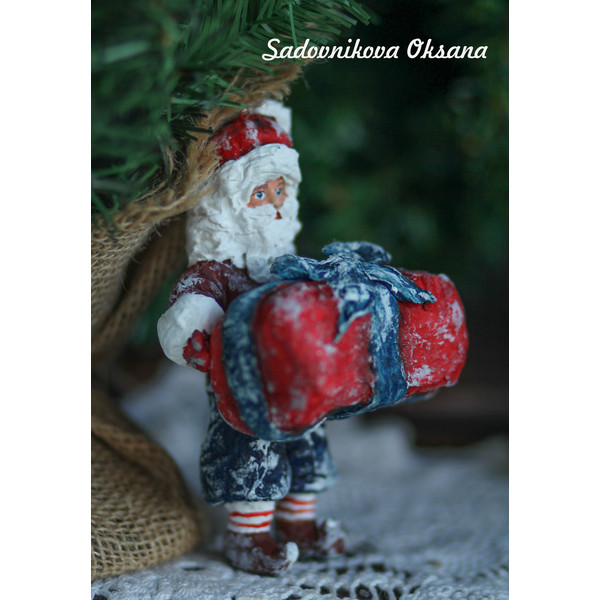 5 Christmas Textile Handmade Interior gift Vintage retro dolls teddy bear OOAK.jpg
