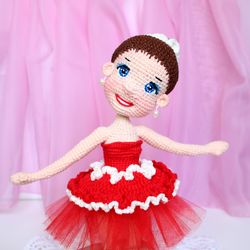 Crochet ballerina doll pattern  Amigurumi stuffed doll pattern PDF in English