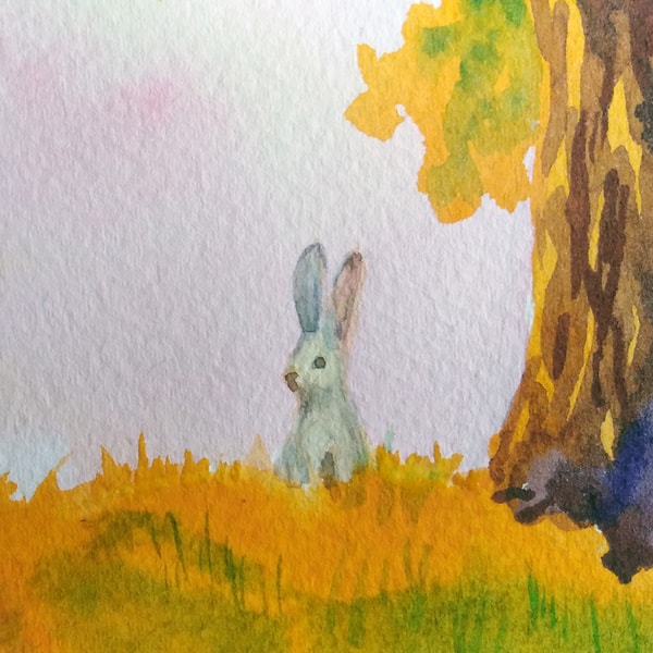 Oak Tree Rabbit Oak Tree Painting Fantasy Forest Original Watercolor Rabbit | Inspire ...