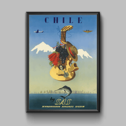 Chile vintage travel poster