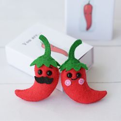 Red Hot Chili Love. Cute gift, Anniversary gift, I love you gift, Couples gift, pepper, mum gift. Pocket hug in box.