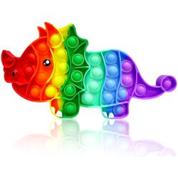 triceratops rainbow push pop bubble fidget toys