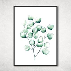 Greenery branches and leaves , Botanical poster , Leaves Watercolor , Leaf art , Watercolor Print , botanical wall art