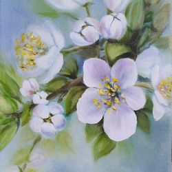 Aplle Blossoms Painting Original Painting Spring landscape Art Floral Oil painting 8 by 12