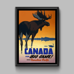 canada vintage travel poster, digital download