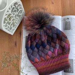 hat women warm wool knit beanie for women chunky beanie women's hat