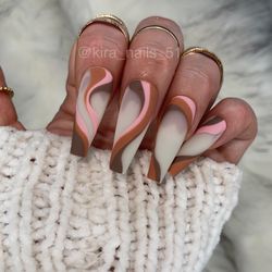 Fake nails Matt Wave sets by Kira B | Custom nails |Press on nails | Glue on nails