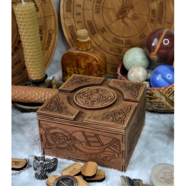 Metal Rune Box Viking secret lock box for Runes and amulets. Viking wooden | Inspire ...