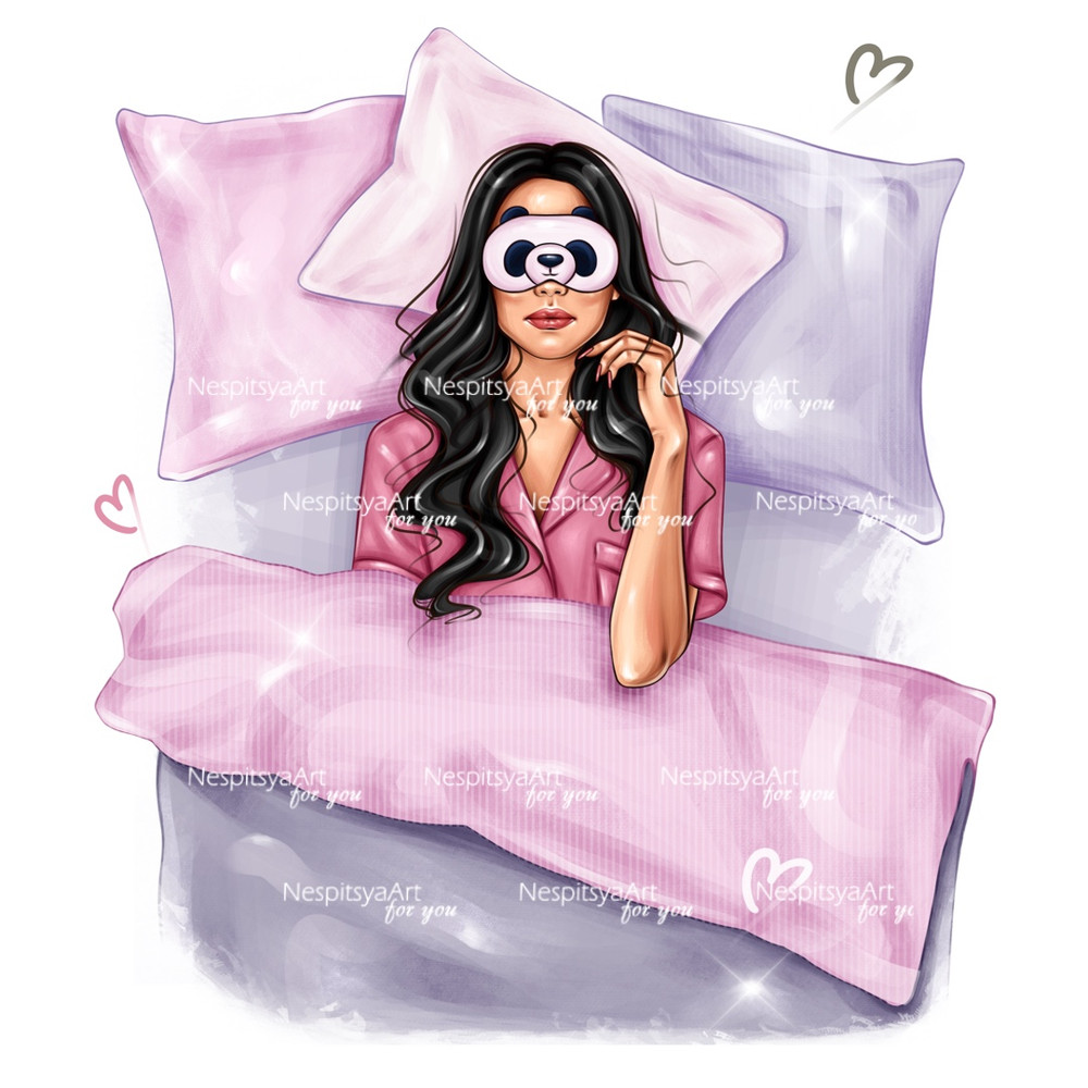 Cartoon print of a beautiful sleeping girl 2.jpg