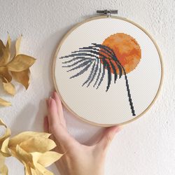 modern cross stitch pattern pdf fern cross stitch palm leaf counted cross stitch contemporary xstitch