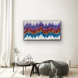 Wood wall art, home decor, abstract mosaic artwork EL PRISMA