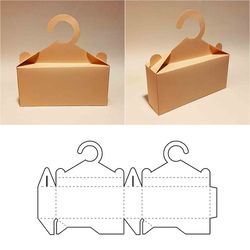 Hanger box template, hanger shaped box, shirt box, shirt gift box, clothes box, SVG, PDF, Cricut, Silhouette