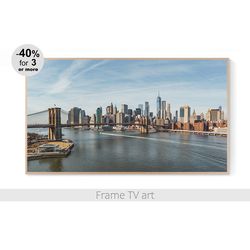 Frame TV Art Digital Download, Samsung Frame TV art cityscape, Frame TV art landscape, Frame TV art Brooklyn Bridge  496