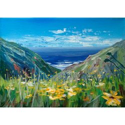 Landscape. The ocean landscape. La Jolla landscape. Seascape painting.