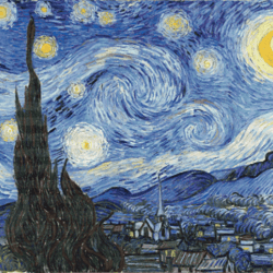 PDF Counted Vintage Cross Stitch Pattern | Starry Night | Vincent Van Gogh 1889 | 6 Sizes