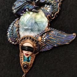 Fantasy Dragon Necklace,Purple Dragon Necklace,Magic Dragon, Jewelry Dragon