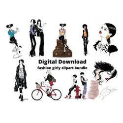 Clipart fashion girl,women clipart svg,illustration clipart,Fashion Ladies Clipart,Girly clipart fashion,Beautiful girl