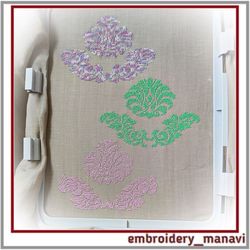 Cross stitch Embroidery design monochrome flowers
