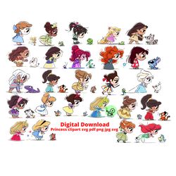 Princess png,Baby Little Princess,Princess Cartoon Movie Clipart,All Princesses Png, bundle Cute Princess Clip art