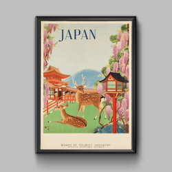 Japan vintage travel poster, digital download