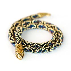 Snake choker Gold snake necklace Ouroboros jewelry Statement necklace, Beautiful necklaces for women, Statement necklace