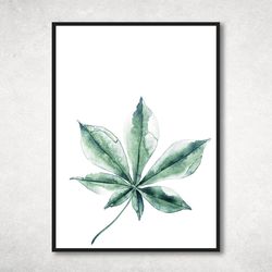 Watercolor Plant,  Green Printable Wall Art, botanical watercolor