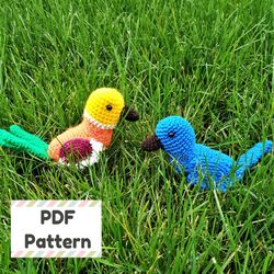 Crochet bird pattern, Bird crochet pattern, Bird amigurumi pattern, Crochet toy pattern, Amigurumi bird crochet pattern