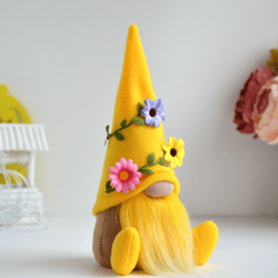 Yellow flower gnome
