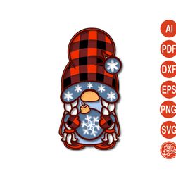 Layered mandala Christmas gnome SVG,  DXF Files For Cricut, Gnome cutting template