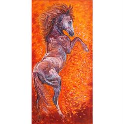Oil painting "Sunny Horse" 80 by 40 cm (31.4961 by 15.748 inches)