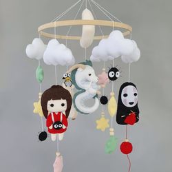 Crib baby mobile Studio Ghibli nursery decor